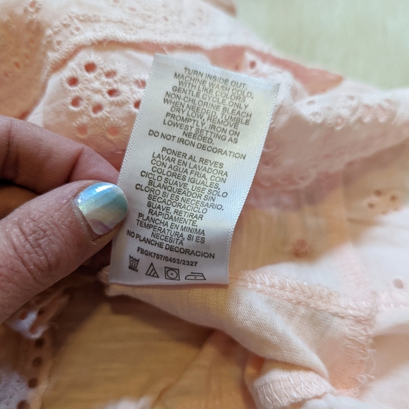 Tahari Girl pink cap sleeve top with eyelet ruffle size 4T - Picture 6 of 6